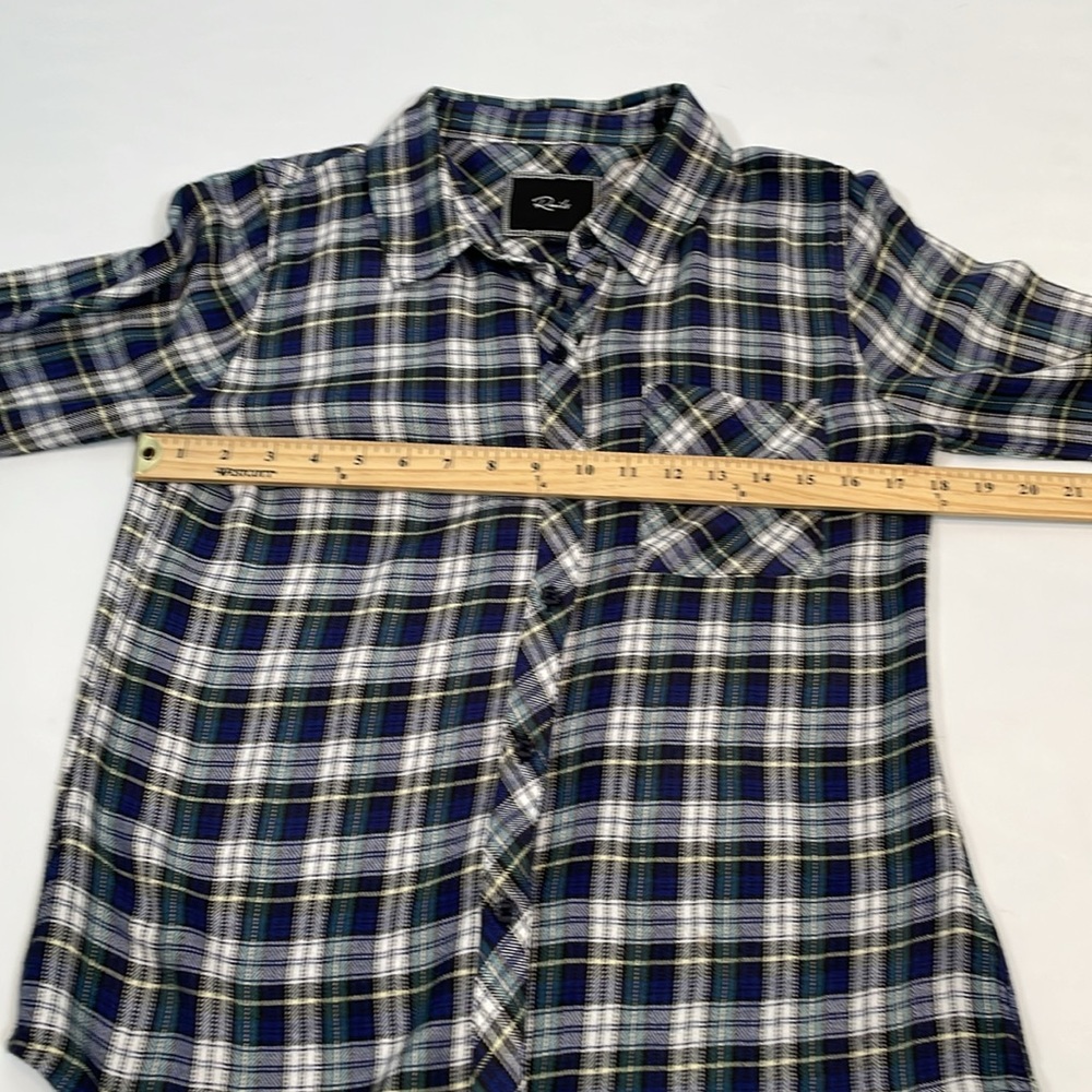 Rails Button Down Plaid Shirt S Blue Green Plaid Long Sleeve Super Soft - Picture 7 of 12